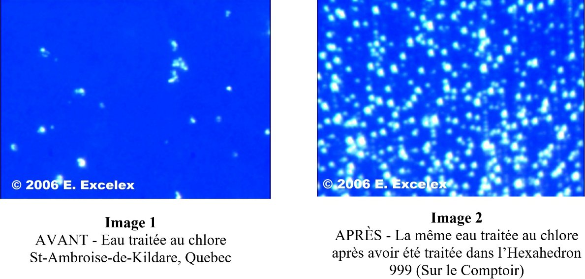 Les biophotons dans l'eau Hexahedron 999